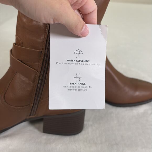 NWOT Naturalizer Denny Over-The-Knee Womens 9.5M Brown Leather Boot Bnfts Chrty - Picture 7 of 16